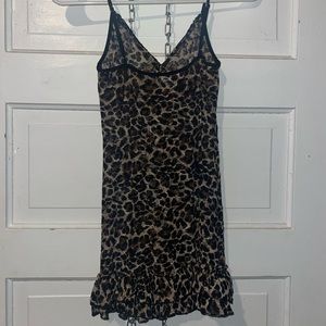 Transparent leopard print slip dress / night gown